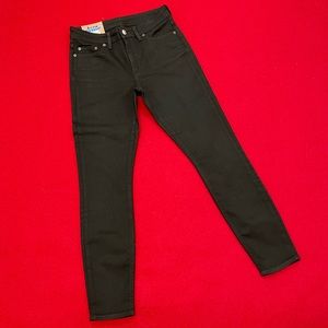 Acne Climb Stay Black Mid Rise Skinny Jeans